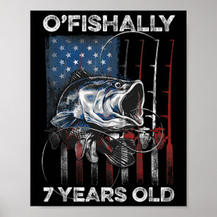 Offiziell 7 Jahre altes Shirt 7. Geburtstag Angeln Poster