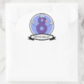 Offiziell 8 Geburtstagsbanner Ovaler Aufkleber (Tasche)