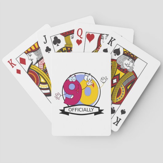 Offiziell 90 Geburtstagsbanner Spielkarten (Rückseite)