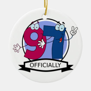 Offiziell 97 Geburtstagsbanner Keramik Ornament