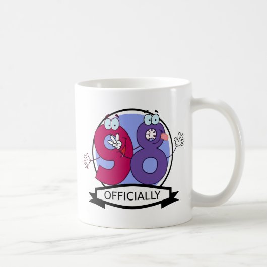 Offiziell 98 Geburtstagsbanner. Kaffeetasse (Rechts)