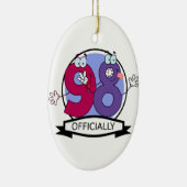 Offiziell 98 Geburtstagsbanner. Keramik Ornament (Rechts)