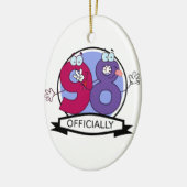 Offiziell 98 Geburtstagsbanner. Keramik Ornament (Links)