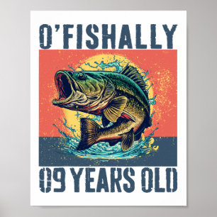 Offiziell 9 Jahre alt 2016 Angeln Fischer 9. Poster