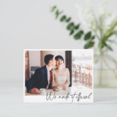 Offiziell angekündigte Hochzeitserklärung für Foto Ankündigungspostkarte (Stehend Vorderseite)