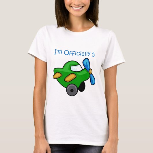Offiziell bin ich 5, Jet Flugzeug T-Shirt (Vorderseite)