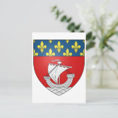 Offiziell Blason Paris Coat Heraldry Symbol Frankr Postkarte (Stehend Vorderseite)