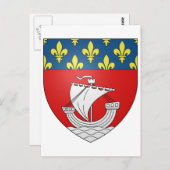 Offiziell Blason Paris Coat Heraldry Symbol Frankr Postkarte (Vorne/Hinten)