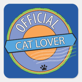 Offiziell Cat Lover Quadratischer Aufkleber