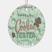 "Offiziell Cookie Tester Ornament" Keramik Ornament (Links)