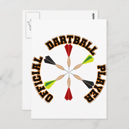 Offiziell Dartball Player Postkarte (Vorne/Hinten)