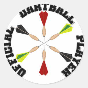 Offiziell Dartball Player Runder Aufkleber