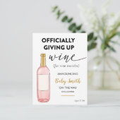 Offiziell die sonnige Schwangerschaft aufgeben Ankündigungspostkarte (Stehend Vorderseite)