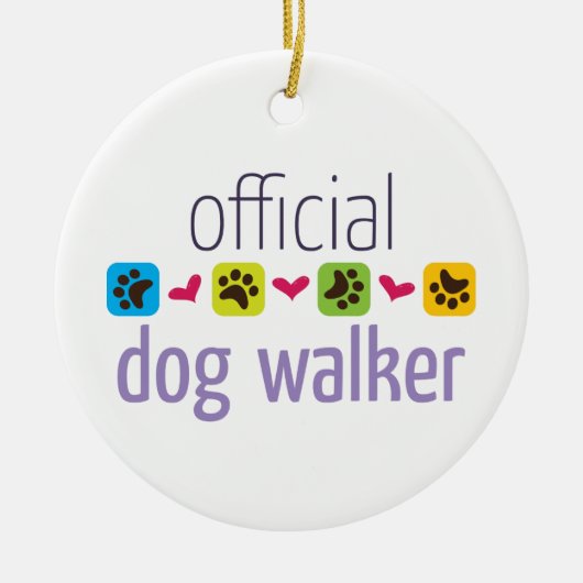 Offiziell Dog Walker Keramik Ornament (Vorne)