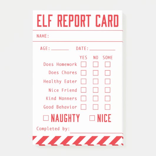 Offiziell Elf Report Card Mini Post-it Klebezettel (Vorderseite)