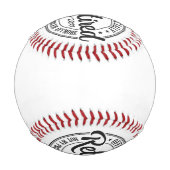 Offiziell ermüdet in Schwarz und Weiß Baseball (Rückseite)