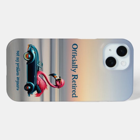 Offiziell ermüdet rosa Flamingo in Cabriolet Case-Mate iPhone Hülle (Rückseite (Horizontal))