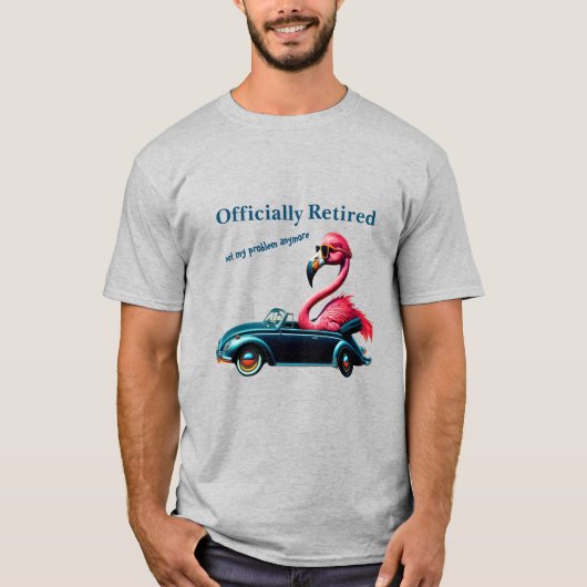 Offiziell ermüdet rosa Flamingo in Cabriolet T-Shirt (Vorderseite)
