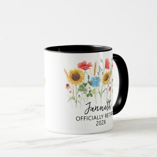 Offiziell ermüdete Blumenfreundin Coworker Tasse (VorderseiteRechts)