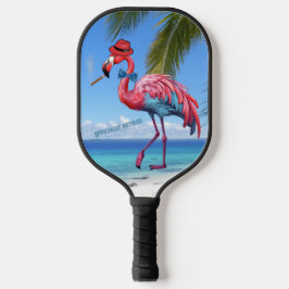 Offiziell ermüdete Flamingo Tropical Beach Pickleball Schläger
