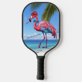 Offiziell ermüdete Flamingo Tropical Beach Pickleball Schläger (Rückseite)