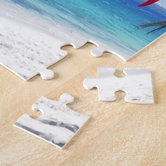 Offiziell ermüdete Flamingo Tropical Beach Puzzle (Seite)