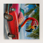 Offiziell erschöpft Flamingo & Convertible am Stra Puzzle (Horizontal)