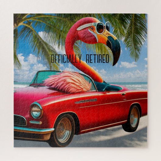 Offiziell erschöpft Flamingo & Convertible am Stra Puzzle (Vertikal)