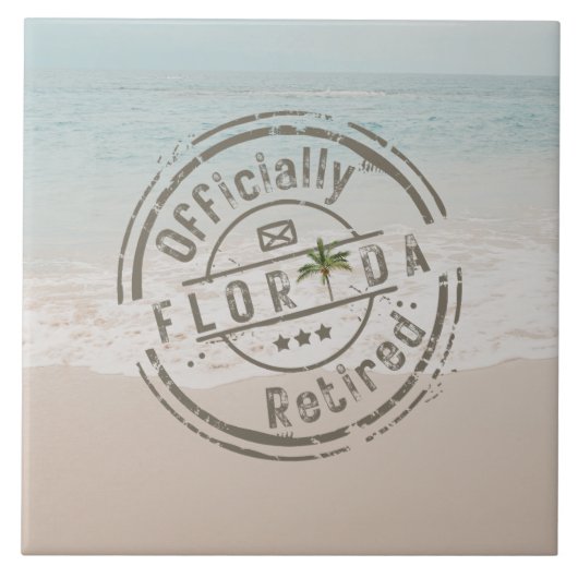 Offiziell erschöpft im tropischen Meer von Florida Fliese (Vorderseite)