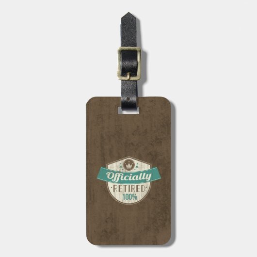 Offiziell erschöpft, zu 100 % Vintager Ruhestand Gepäckanhänger (Vorderseite vertikal)