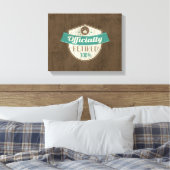 Offiziell erschöpft, zu 100 % Vintager Ruhestand Leinwanddruck (Insitu (Schlafzimmer))