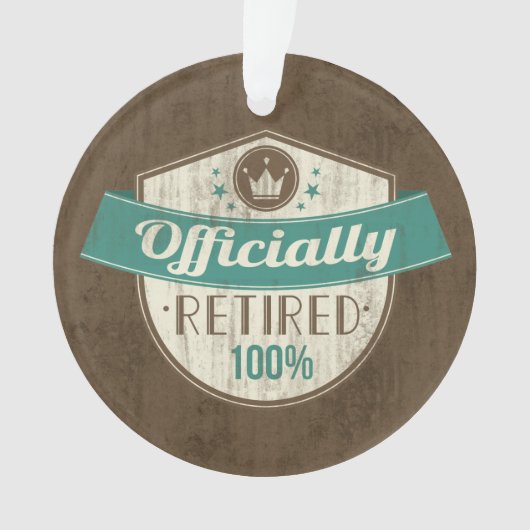 Offiziell erschöpft, zu 100 % Vintager Ruhestand Ornament (Vorderseite)