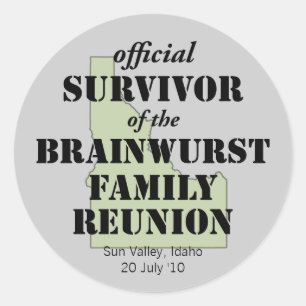 Offiziell Family Wiedersehen Survivor - Idaho Gree Runder Aufkleber