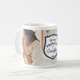 Offiziell für Großvater Abzeichen & Foto befördert Kaffeetasse