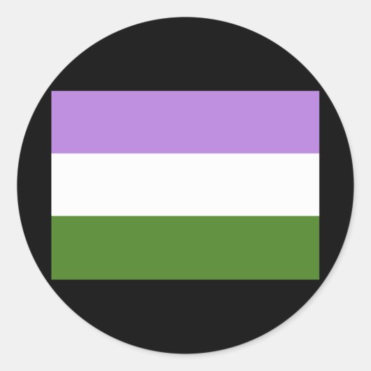 OFFIZIELL GENDERQUEER PRIDE FLAG RUNDER AUFKLEBER (Vorderseite)