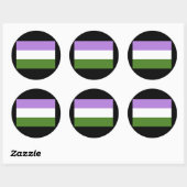 OFFIZIELL GENDERQUEER PRIDE FLAG RUNDER AUFKLEBER (Blatt)