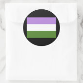 OFFIZIELL GENDERQUEER PRIDE FLAG RUNDER AUFKLEBER (Tasche)
