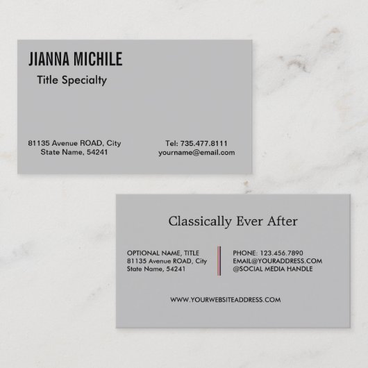 Offiziell grau visitenkarte (Vorne/Hinten)