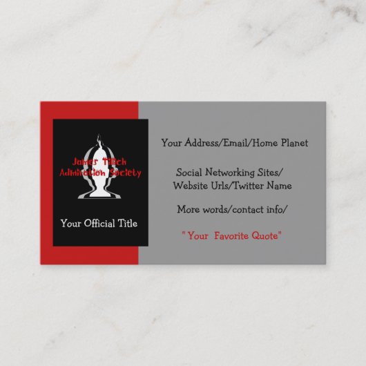 Offiziell Ihr Visitenkarte (Vorderseite)