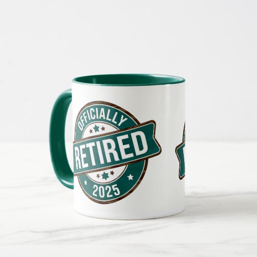 Offiziell im Ruhestand 2025 Tasse (Vorderseite Links)