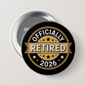 Offiziell im Ruhestand 2026 Button (Vorne & Hinten)