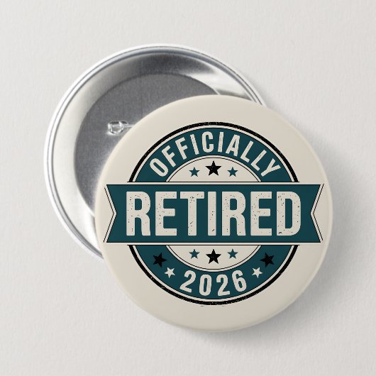 Offiziell im Ruhestand 2026 Button (Vorne & Hinten)