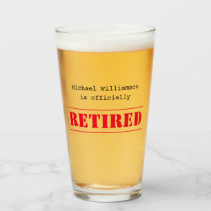 Offiziell im Ruhestand, Geschenk für individuelle  Glas