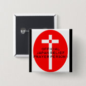 OFFIZIELL JAPAN RELIEF PRAYER PERSON ! BUTTON (Vorne & Hinten)