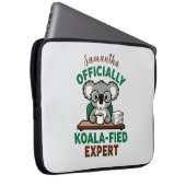 Offiziell Koala-fizierter Experte Lustiger Kaffee- Laptopschutzhülle (Vorne Rechts)