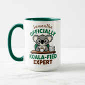 Offiziell Koala-fizierter Experte Lustiger Kaffeew Tasse (Links)