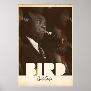 Offiziell lizenzierte Charlie-„Bird“-Parker-Origin Poster