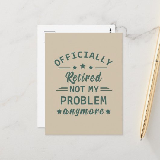 Offiziell nicht mehr in Rente gegangen Postkarte (Vorderseite/Rückseite Beispiel)