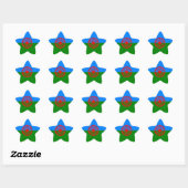 Offiziell-Romany-Sinti und Roma-Flag-Star-Sticker Stern-Aufkleber (Blatt)