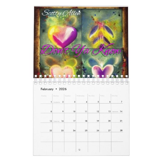 Offiziell Scotty Allen 2024 Spiral Calendar Kalender (Feb 2026)